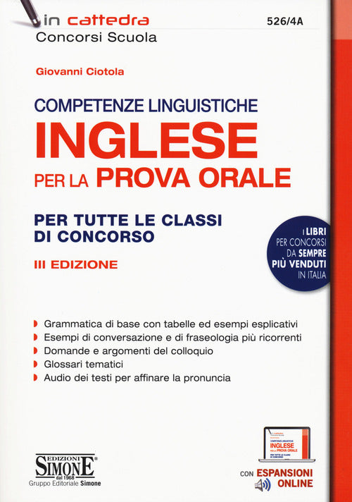 Cover of Competenze linguistiche. Inglese per la prova orale. Per tutte le classi di concorso