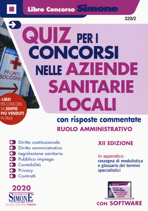 Cover of Quiz per i concorsi nelle aziende sanitarie locali con risposte commentate. Ruolo amministrativo