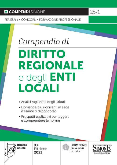Cover of Compendio di diritto regionale e degli enti locali