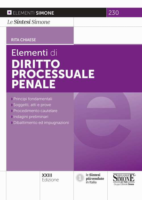 Cover of Elementi di diritto processuale penale