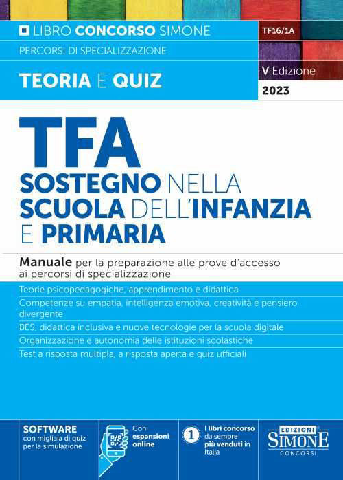 Cover of TFA. Sostegno nella scuola dell'infanzia e primaria. Manuale per la preparazione alle prove d'accesso ai percorsi di specializzazione