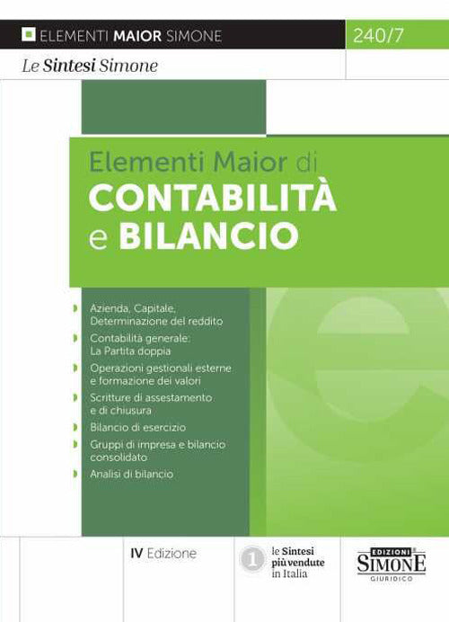 Cover of Elementi di contabilità e bilancio. Ediz. maior