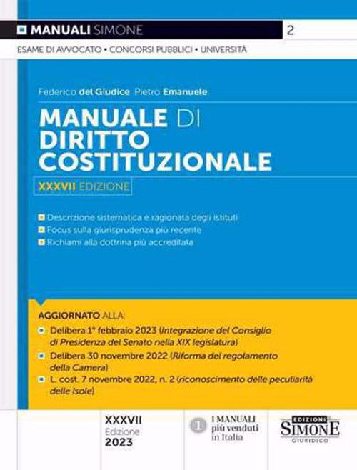 Cover of Manuale di diritto costituzionale