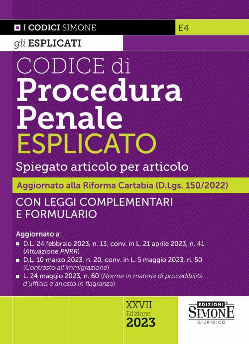 Cover of Codice di procedura penale esplicato. Spiegato articolo per articolo. Con leggi complementari e formulario