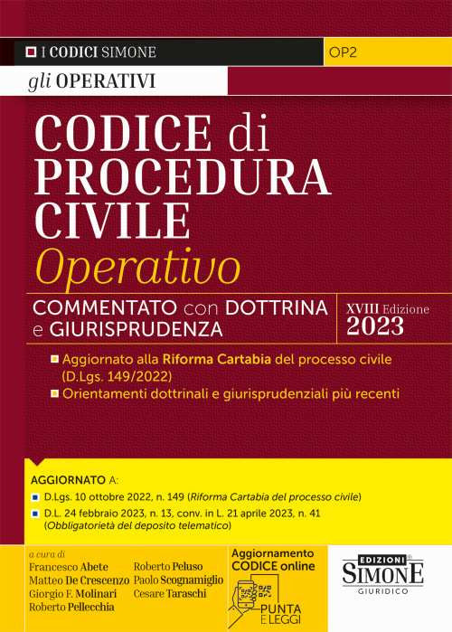 Cover of Codice di procedura civile operativo. Annotato con dottrina e giurisprudenza