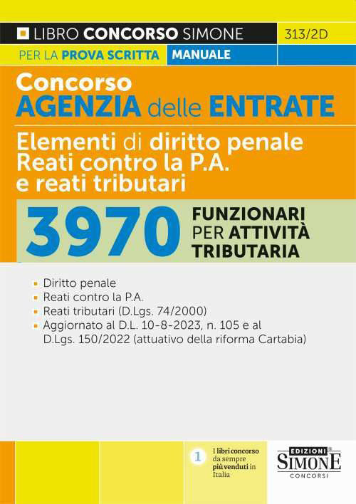 Cover of Concorso agenzia delle entrate. 3970 Funzionari per attività tributaria. Manuale per la prova scritta