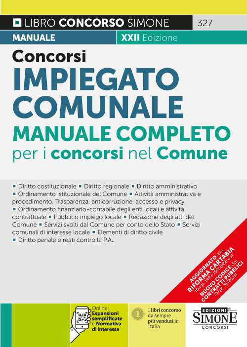 Cover of Concorso impiegato comunale. Manuale completo per i concorsi nel Comune