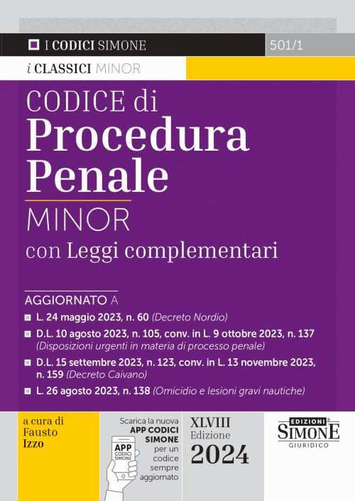 Cover of Codice di procedura penale con leggi complementari. Ediz. minor