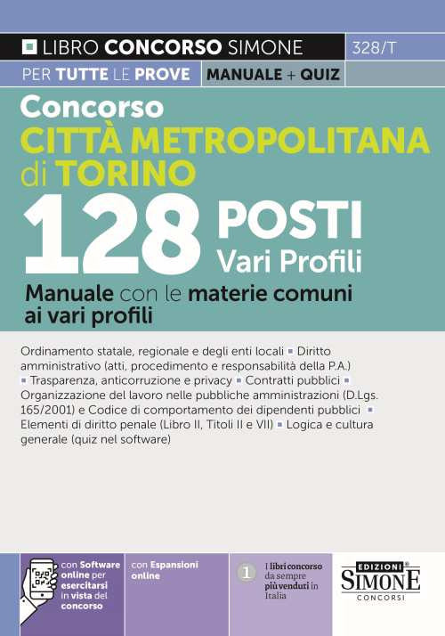 Cover of Concorso città metropolitana di Torino 128 posti vari profili. Manuale con le materie comuni ai vari profili