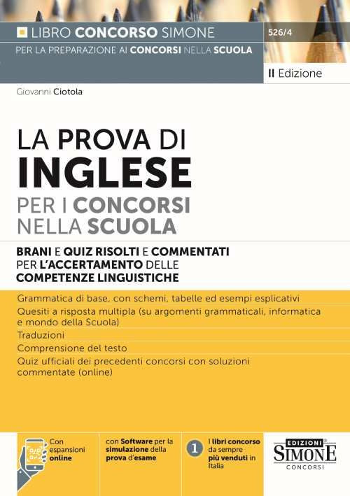 Cover of prova di inglese per i concorsi nella scuola. Brani e quiz risolti e commentati per l'accertamento delle competenze di lingua inglese