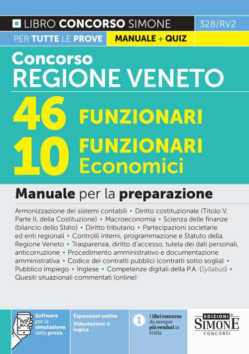Concorso regione Veneto. 46 funzionari, 10 funzionari economici. Manuale per la preparazione