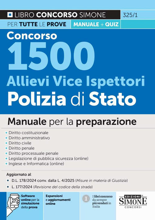 Concorso 1500 Allievi Vice Ispettori Polizia di Stato. Manuale per la preparazione