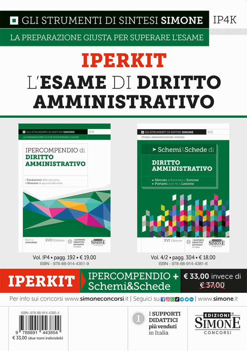 Iperkit esame di diritto amministrativo: Ipercompendio diritto amministrativo-Schemi & schede di diritto amministrativo