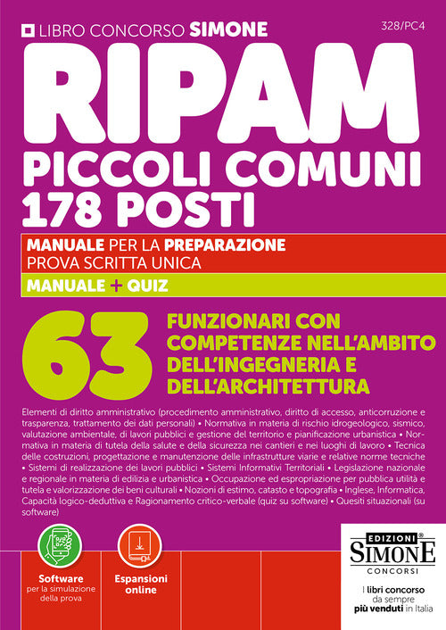 Concorso RIPAM piccoli comuni. 178 posti 63 Funzionari con competenze nell'ambito dell'ingegneria e dell'architettura. Manuale per la preparazione. Prova scritta unica
