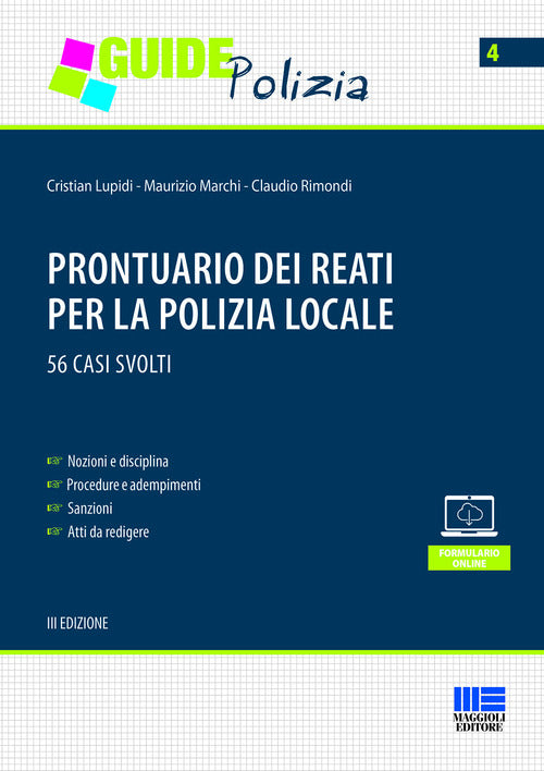 Cover of Prontuario dei reati per la polizia locale. 56 casi svolti
