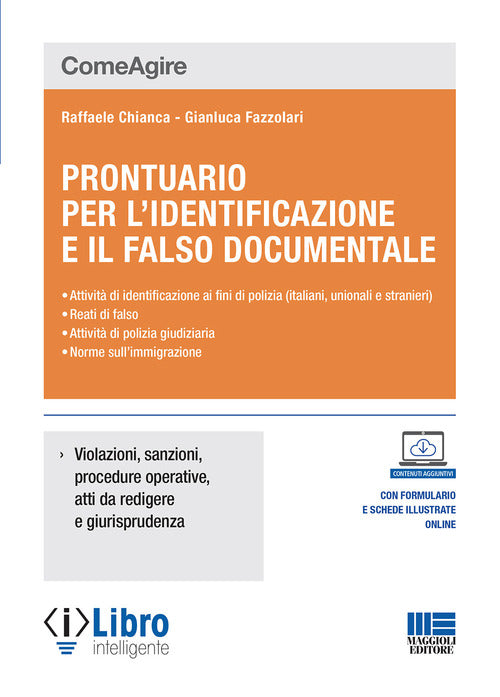 Cover of Prontuario per l'identificazione e il falso documentale