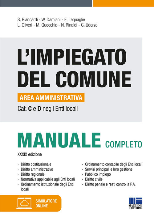 Cover of impiegato del Comune. Area amministrativa Cat. C e D negli Enti locali. Manuale completo