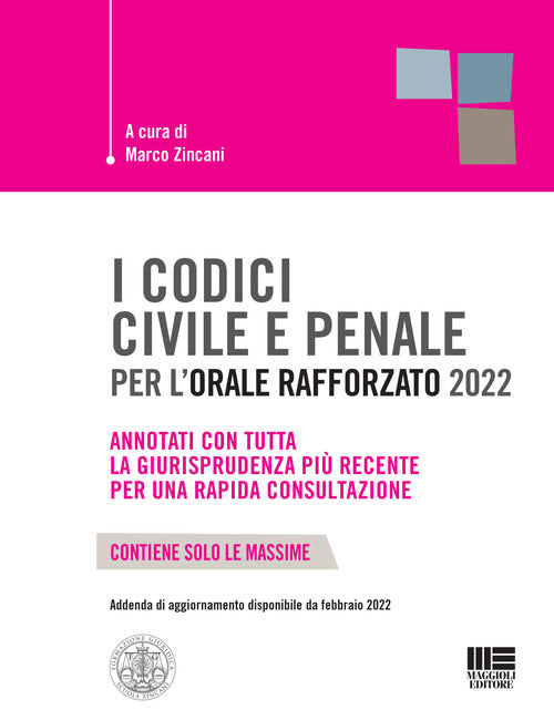 Cover of codici civile e penale per l’orale rafforzato 2022