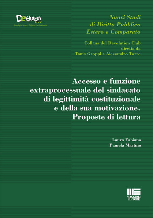 Cover of Accesso e funzione extraprocessuale del sindacato di legittimità costituzionale e della sua motivazione. Proposte di lettura