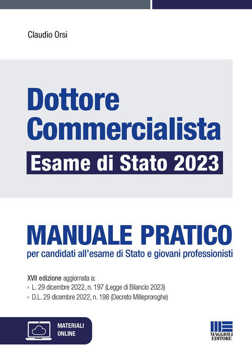 Cover of Dottore commercialista. Esame di Stato 2023. Manuale pratico