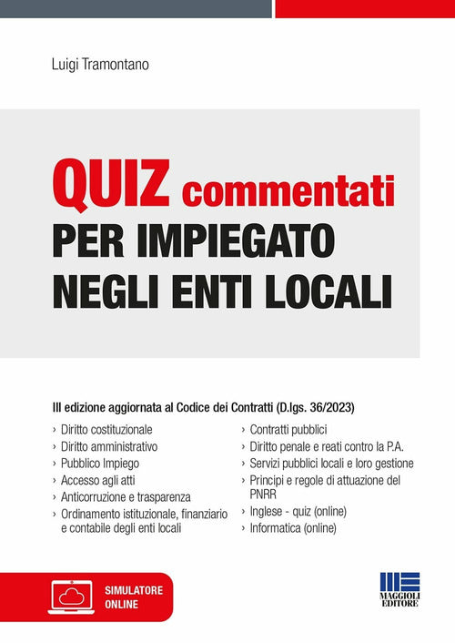 Cover of Quiz commentati per impiegato negli enti locali
