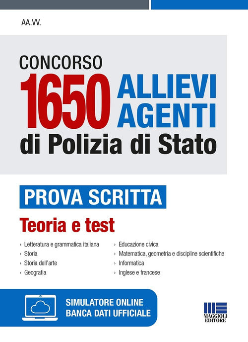 Cover of Concorso 1650 allievi agenti Polizia di Stato. Prova scritta. Teoria e test