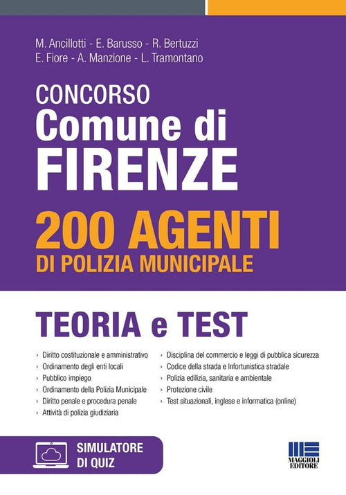 Cover of Concorso Comune di Firenze. 200 agenti di Polizia municipale. Teoria e test