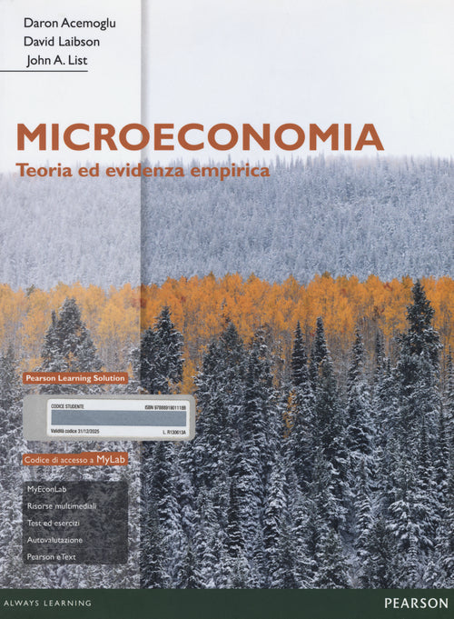 Cover of Microeconomia. Teoria ed evidenza empirica. Ediz. mylab