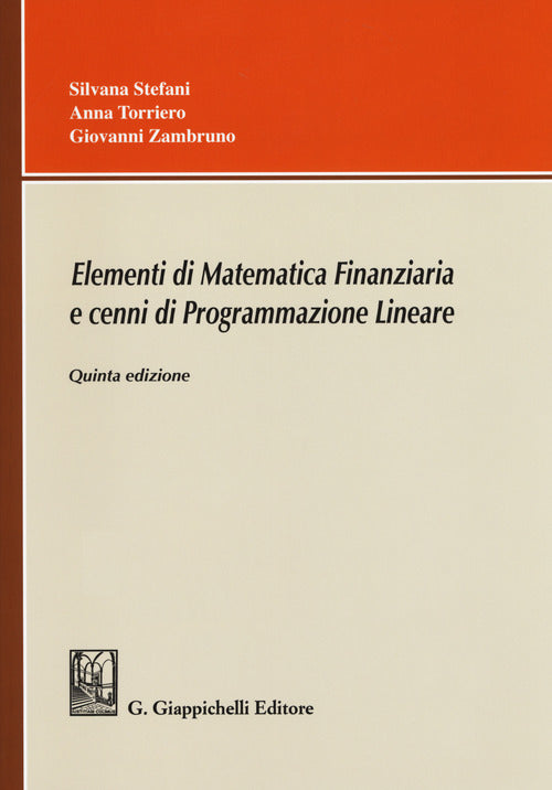 Cover of Elementi di matematica finanziaria e cenni di programmazione lineare