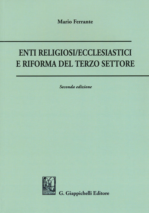Cover of Enti religiosi/ecclesiastici e riforma del terzo settore