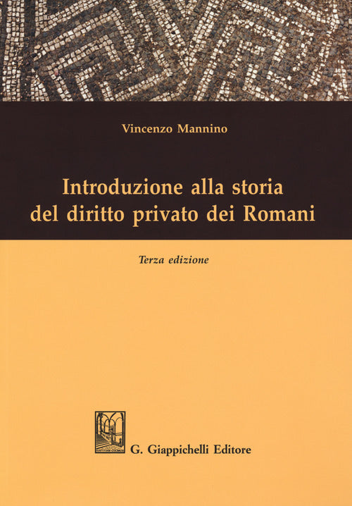 Cover of Introduzione alla storia del diritto privato dei romani