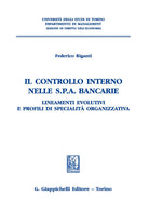 Cover of controllo interno nelle s.p.a. bancarie. Lineamenti evolutivi e profili di specialità organizzativa