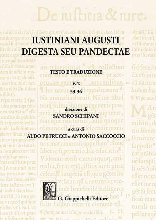 Cover of Iustiniani Augusti Digesta seu Pandectae