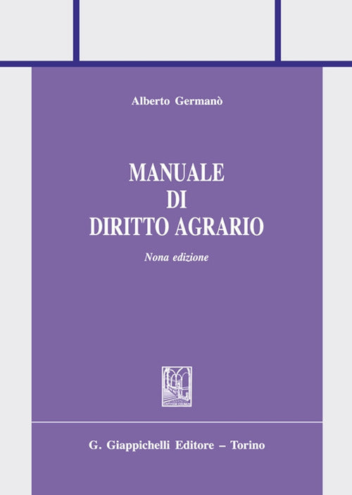 Cover of Manuale di diritto agrario