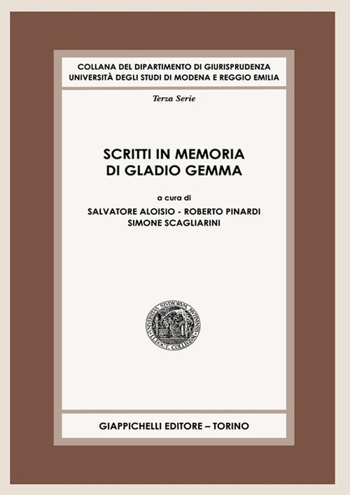 Cover of Scritti in memoria di Gladio Gemma