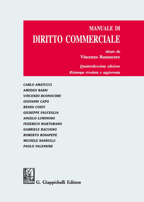 Cover of Manuale di diritto commerciale