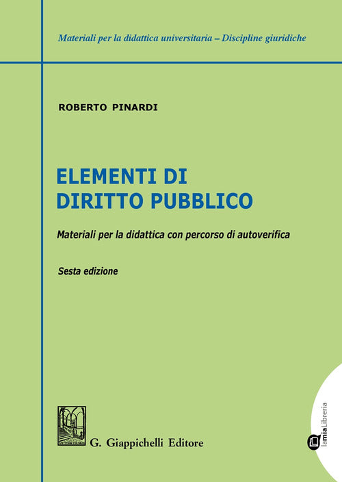 Cover of Elementi di diritto pubblico. Materiali per la didattica con percorsi di autoverifica