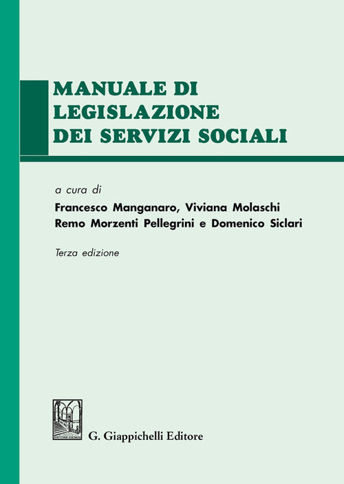 Cover of Manuale di legislazione dei servizi sociali