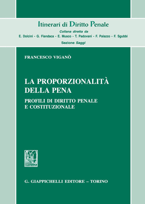 Cover of proporzionalità della pena. Profili di diritto penale e costituzionale