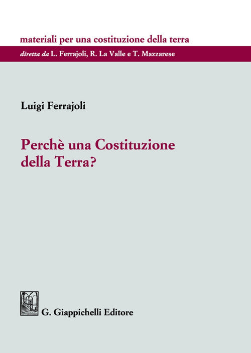 Cover of Perché una Costituzione della Terra?
