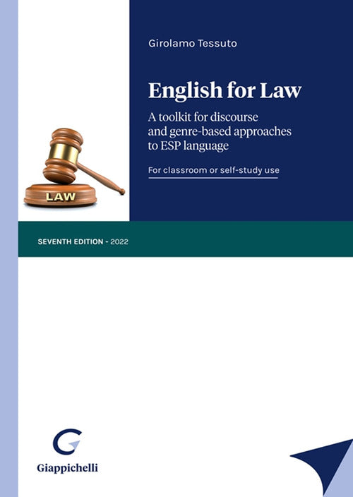 Cover of English for law. A toolkit for discourse and genre-based approaches to ESP language