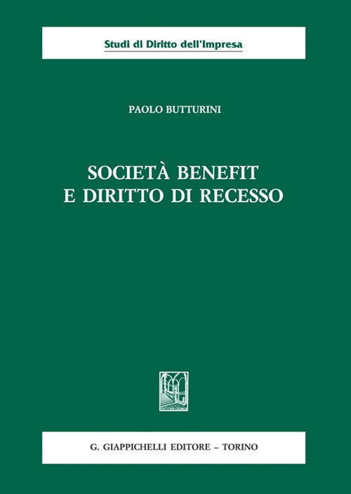 Cover of Società benefit e diritto di recesso