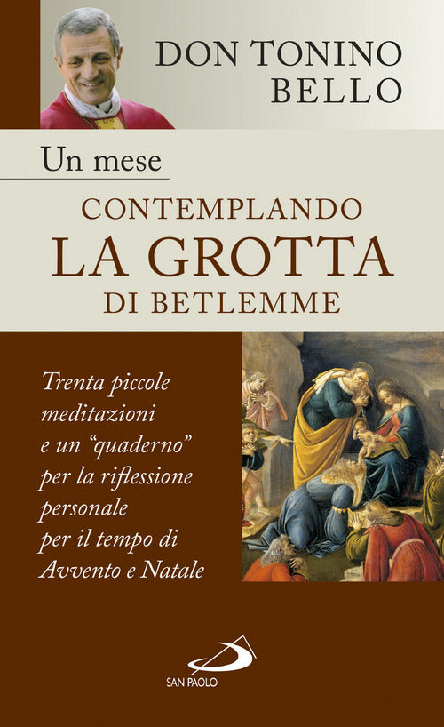 Cover of mese contemplando la grotta di Betlemme. Trenta piccole meditazioni e un quaderno per la riflessione personale per il tempo di Avvento e Natale