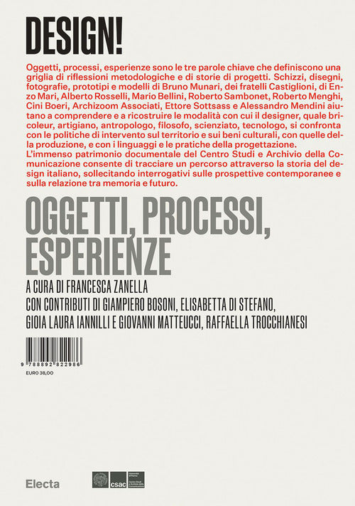 Cover of Design! Oggetti, processi, esperienze