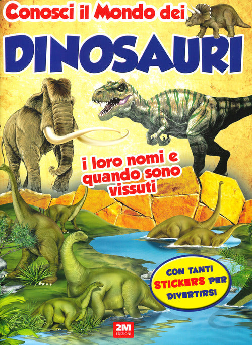 Cover of Dinosauri. Sticker. Trendy model