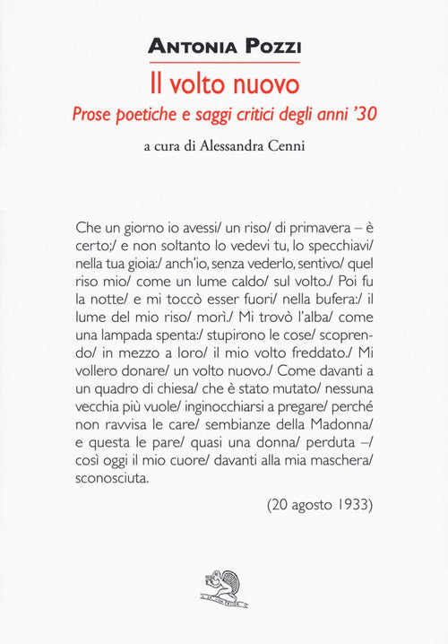 Cover of volto nuovo. Prose poetiche e saggi critici degli anni '30