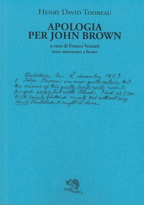 Cover of Apologia per John Brown. Testo americano a fronte