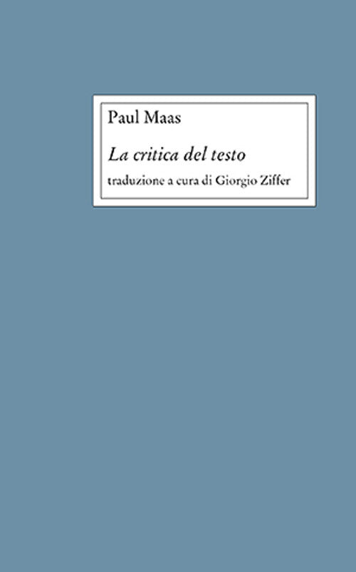 Cover of critica del testo