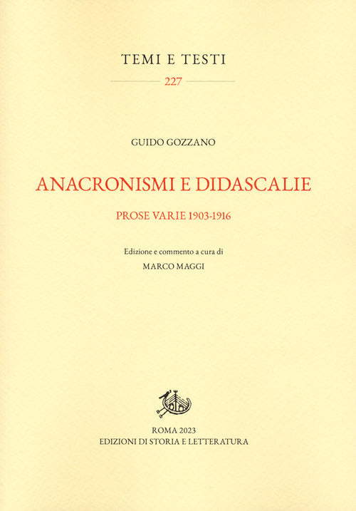 Cover of Anacronismi e didascalie. Prose varie 1903-1916