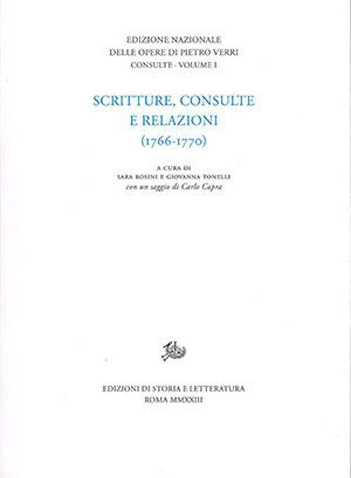 Cover of Scritture, consulte e relazioni (1766-1770)